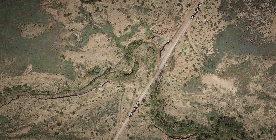 Flooded Garita Creek crossing